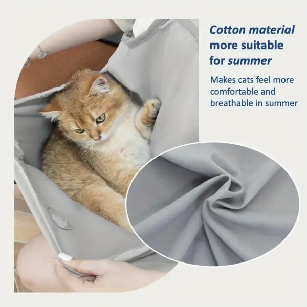 Light Gray Cat Grooming Apron with 4 Holes - Image 2