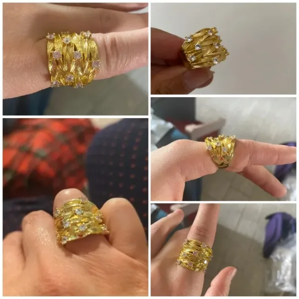 Luxury Gold Twist Cocktail Ring for Women - Image 6