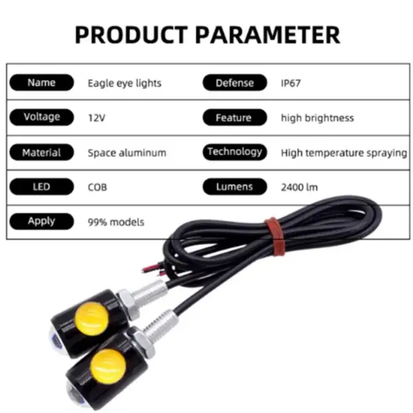 2PCS LED Eagle Eye Turn Signal Lights - Image 3