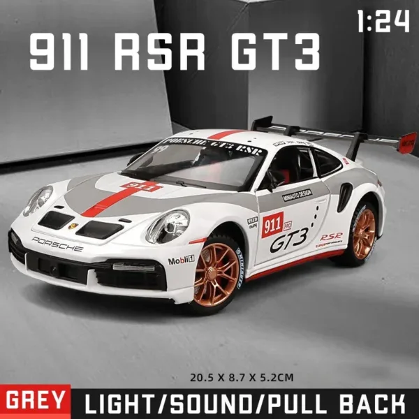 1:24 Porsche 911 GT3 RSR Diecast Model Car - Image 8