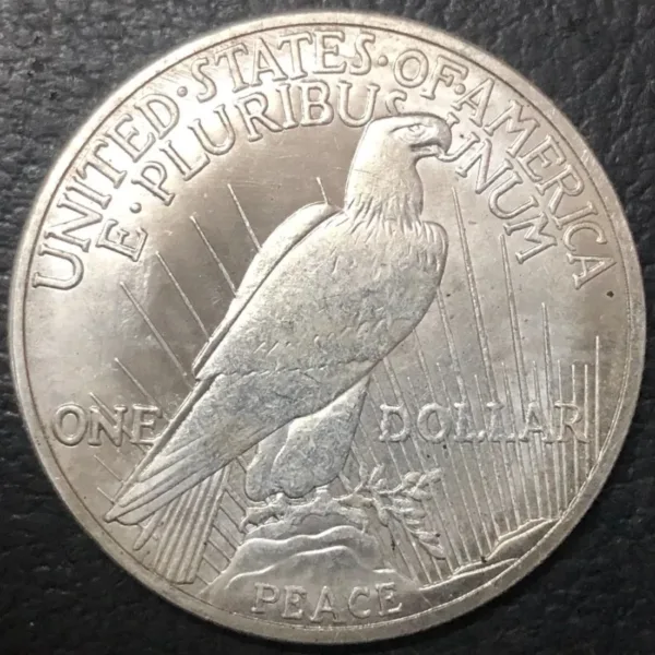 1969 US Peace Dollar Silver Plated Replica Coin - Image 2