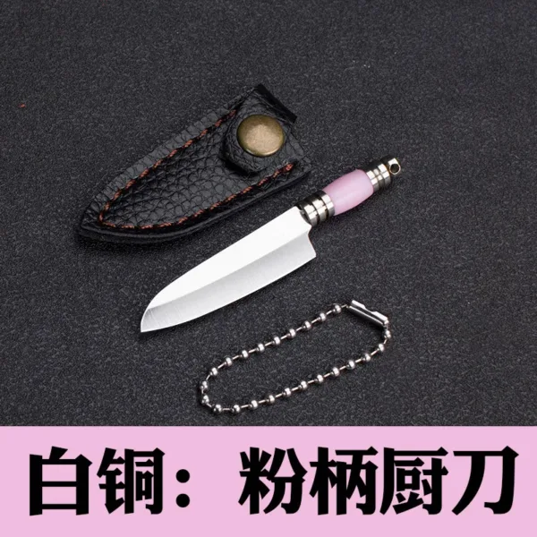 Mini Folding Damascus Design Keychain Knife - Image 19