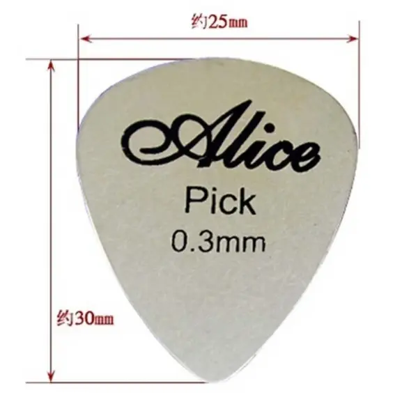 5 or 10 Pack Metal Guitar Picks 0.3mm Silver - Image 3