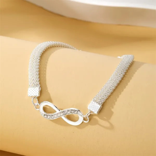 Punk Silver Infinity Ankle Bracelet for Women - Image 4