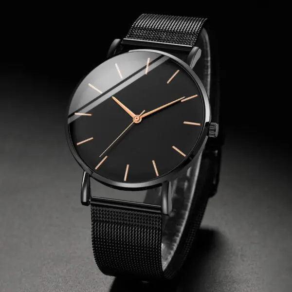 Ultra Thin Men's Quartz Watch with Steel Mesh - Image 2