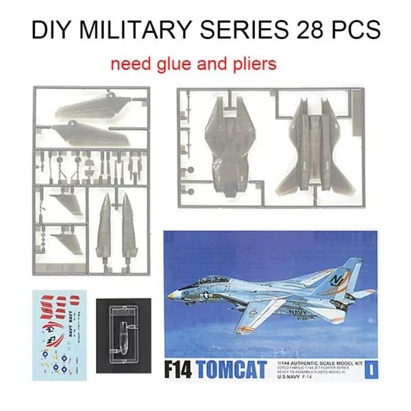 1/144 Fighter Model Set F14 F15 F-4E 28pcs - Image 4