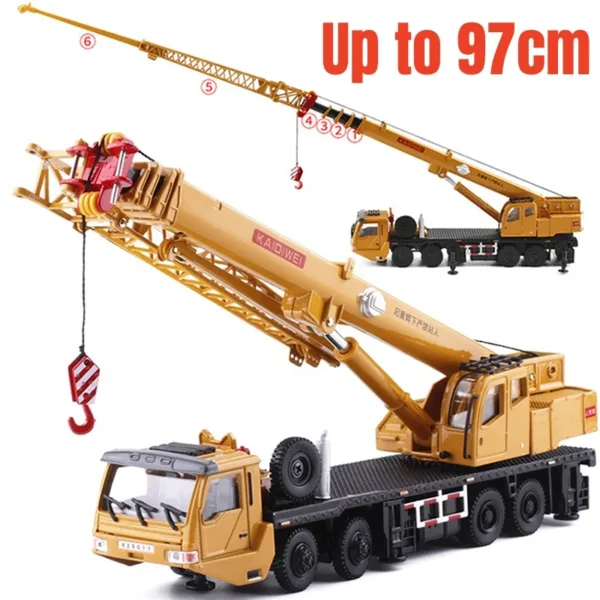 1/50 Scale Wheeled Truck Ladder Crane Toy