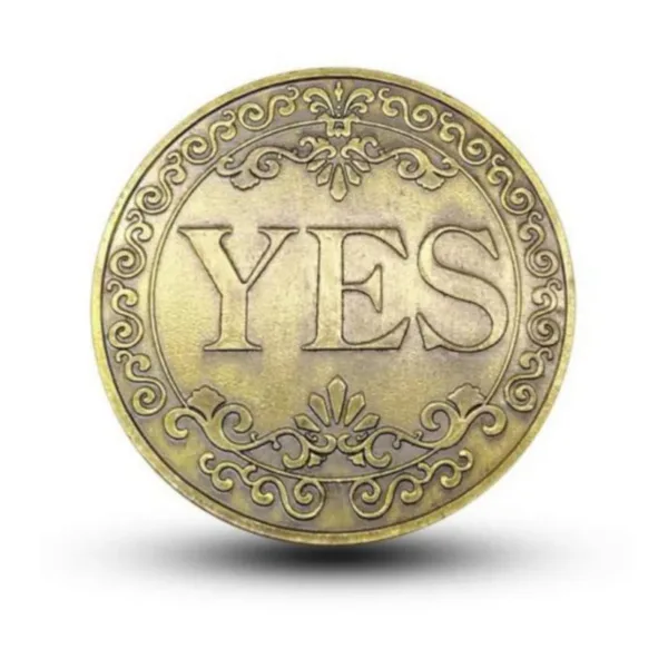 40mm Bronze Lucky Yes/No Coin Display Piece - Image 3