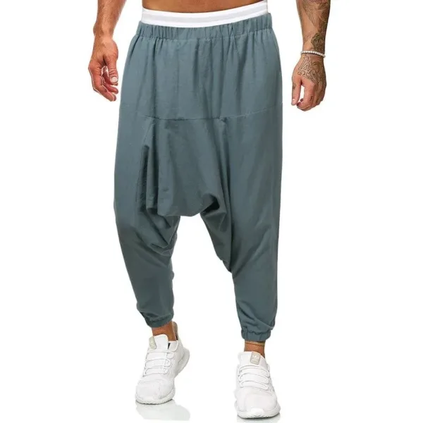 Men's Solid Harem Pants Casual Joggers - Image 3