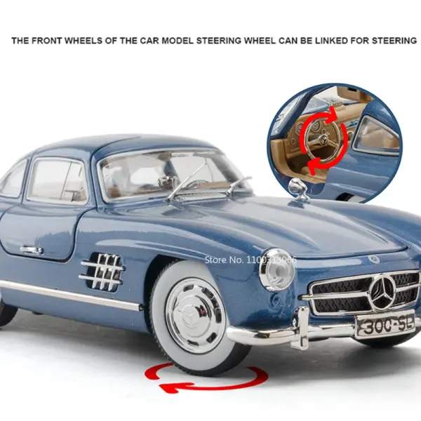 1:24 Alloy 300SL Vintage Toy Car Model - Image 2