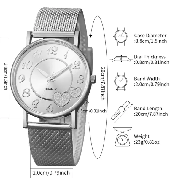 6PCS Women's Quartz Watch and Jewelry Set - Image 5