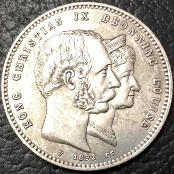 1892 Denmark 2 Kroner Coin Replica - Image 2