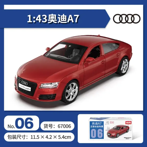 1:43 Audi A7 RS7 Diecast Pullback Car Model - Image 14