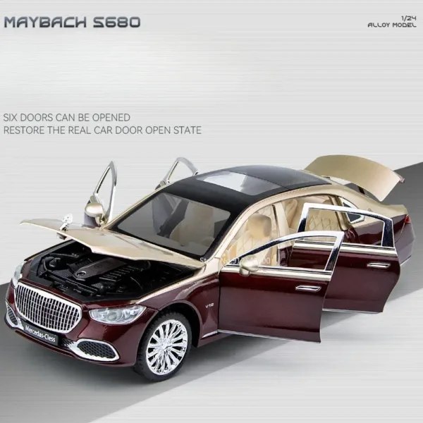 1/24 Maybach S680 Diecast Car Model Toy - Image 3