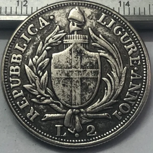 Antique Replica 1798 Ligurian Republic Coin - Image 3