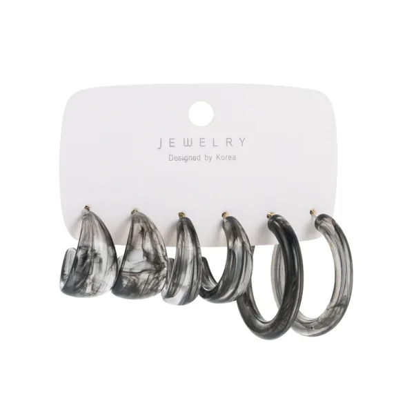 Acrylic Geometric Hoop Earring Set for Women - Image 14