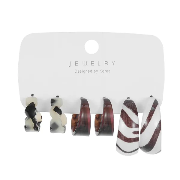 Acrylic Geometric Hoop Earring Set for Women - Image 4