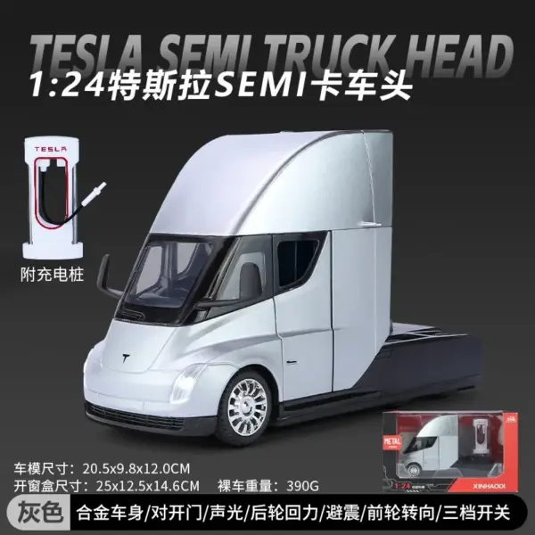 24 Simulation Tesla SEMI Truck Model Toy - Image 9