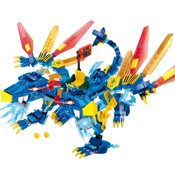 Green Double-Headed Dragon Building Blocks Set - Image 2