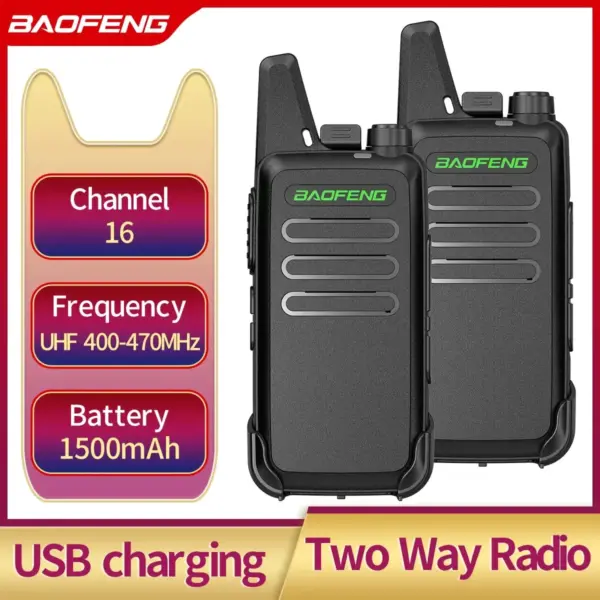 Baofeng BF-T20 Mini Walkie Talkie - 2 Pack