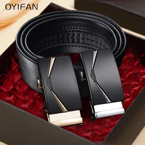 Men's Genuine Leather Automatic Ratchet Belt - Image 3