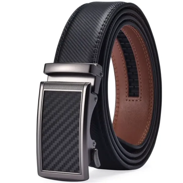 Men's Adjustable Ratchet Dress Belt in Black - Image 6