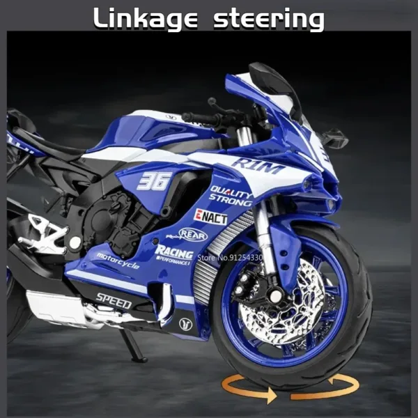 1/12 Yamaha R1M Alloy Diecast Motorcycle Model - Image 3