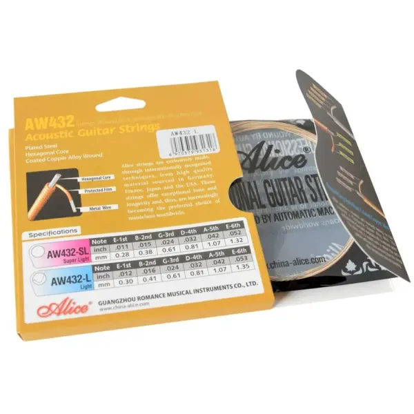 Alice AW432 Acoustic Guitar Strings Set 011-052 - Image 3