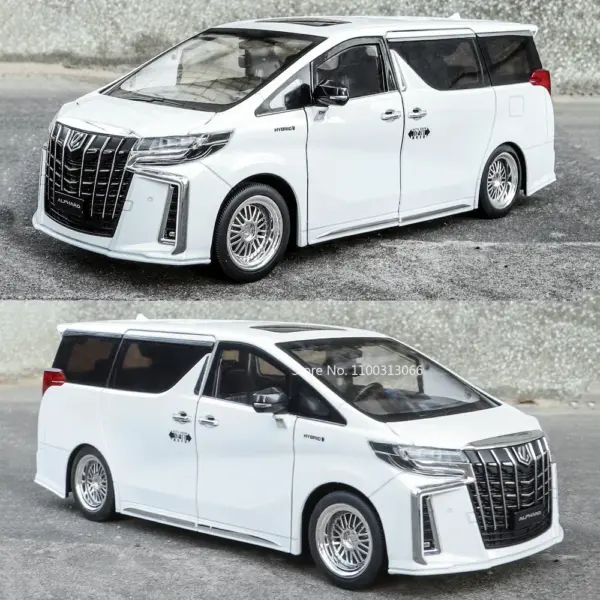 1/18 Scale White Alphard Alloy Model Car - Image 6