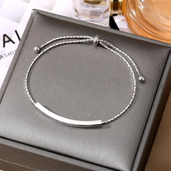 Stainless Steel Adjustable Link Chain Bracelet - Image 2