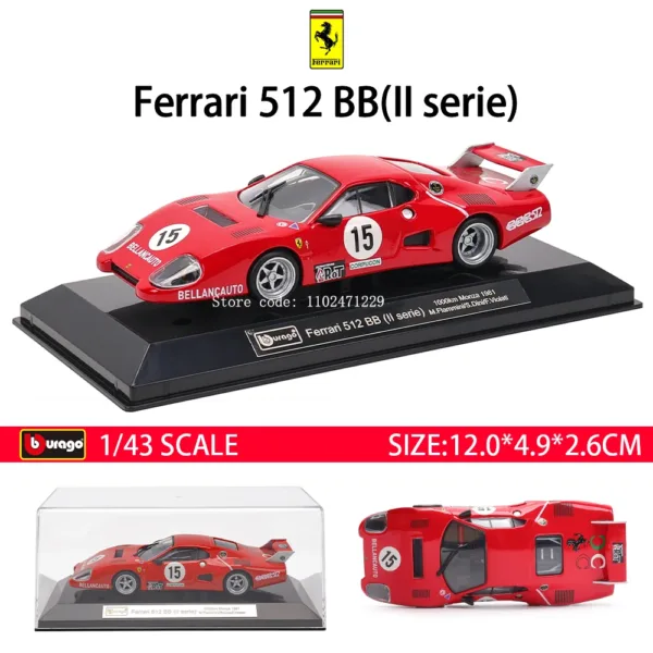 Bburago 1:43 Ferrari Diecast Model Car - Image 14