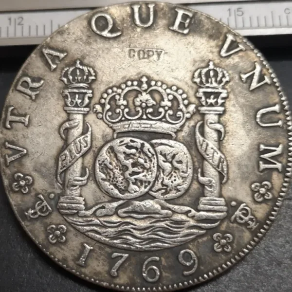 Bolivia 8 Reales Silver Plated Copy Coin - Image 2