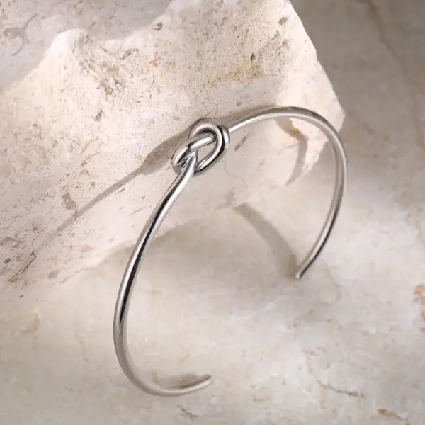 Gold Stainless Steel Vintage Cuff Bracelet - Image 3