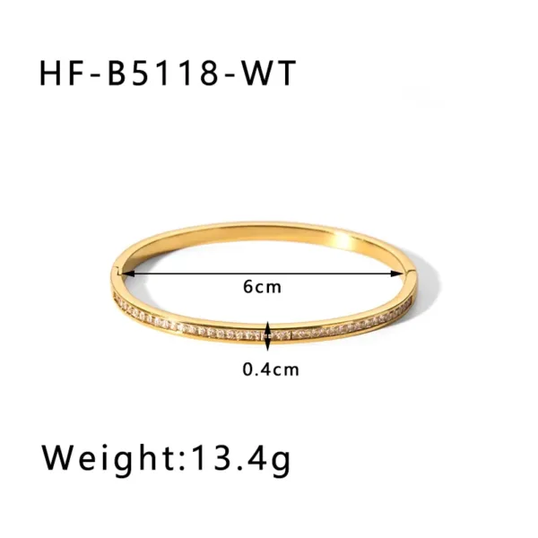 18K Gold Plated Geometric Bangle for Women - Image 9