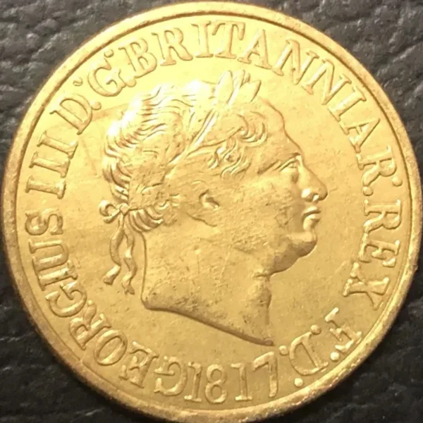 George III 1817 Gold Plated Replica Coin - Image 3