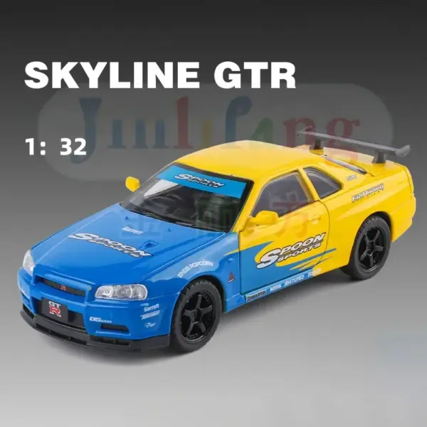 1:32 Nissan Skyline GTR R34 Diecast Model Car - Image 7