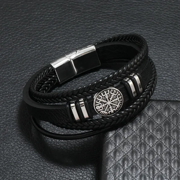 Punk Vintage Leather Cuff Bracelet for Unisex - Image 3