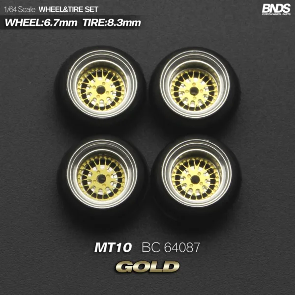 1/64 Scale Alloy Wheel and Tire Set 4pcs - Image 8