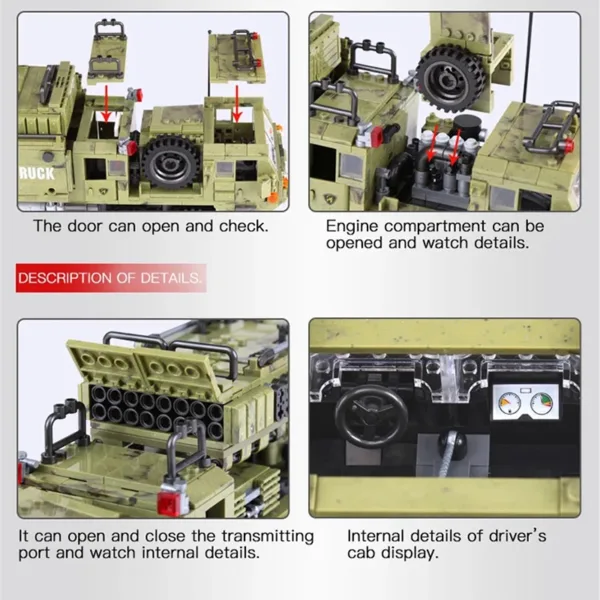 1377pcs Military Scorpio Truck Building Blocks - Image 2