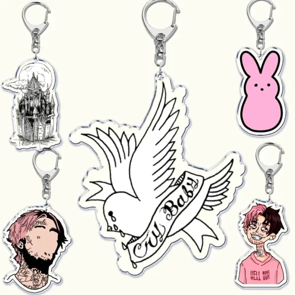 Lil Peep Acrylic Keychain Pendant Gift