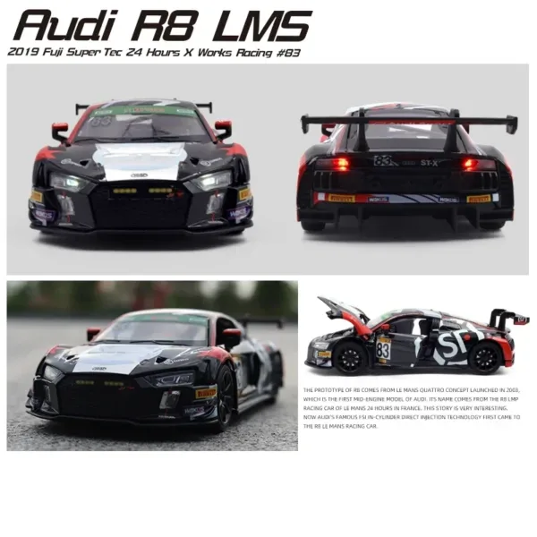 1:32 Diecast AUDI R8 Cup Alloy Car Model - Image 5