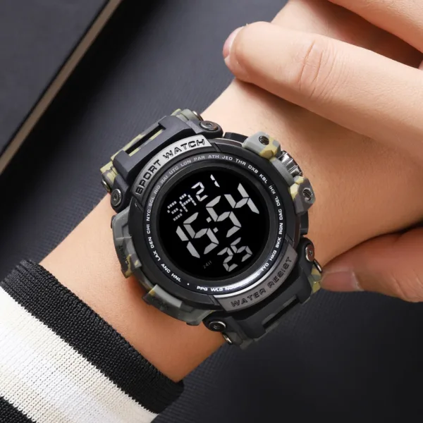 Digital Sports Watch for Men Waterproof Camo - Image 3