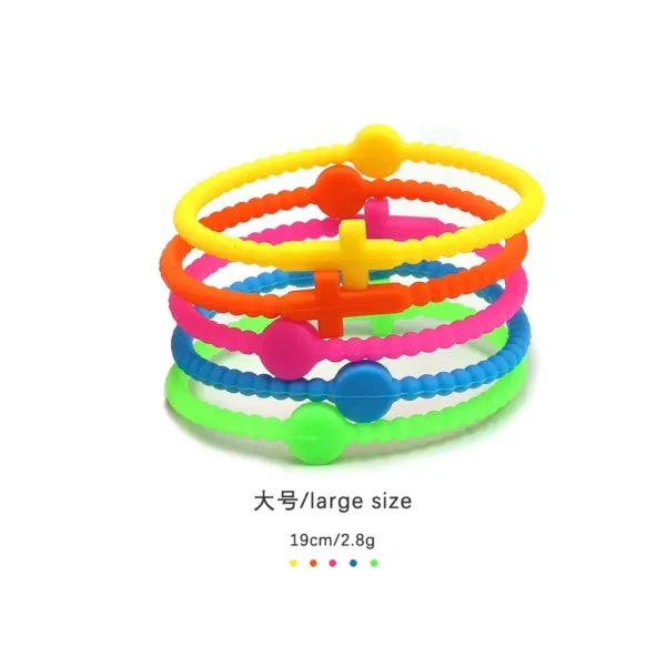 Neon Purple Silicone Bracelets - 5 Pack - Image 7