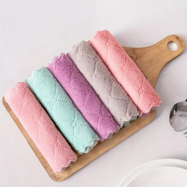 10pcs Microfiber Dish Towels Pastel Kitchen Set - Image 2