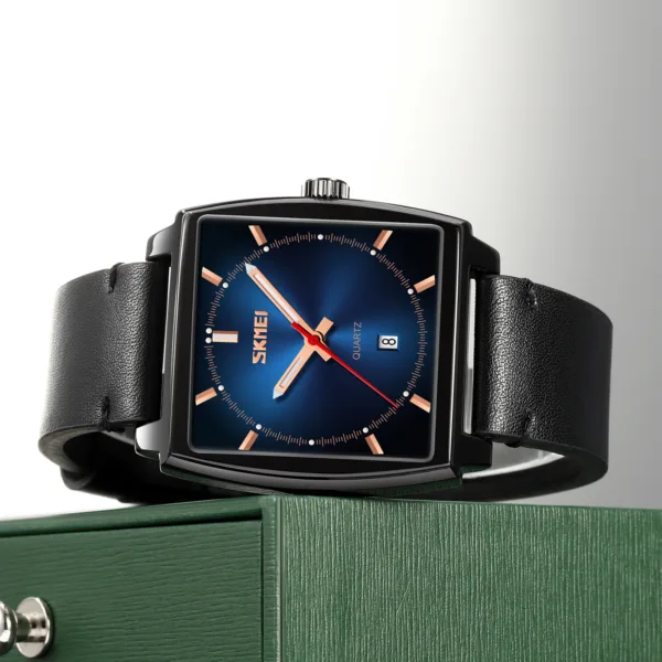 Men's Quartz Watch with Leather Strap - Image 2