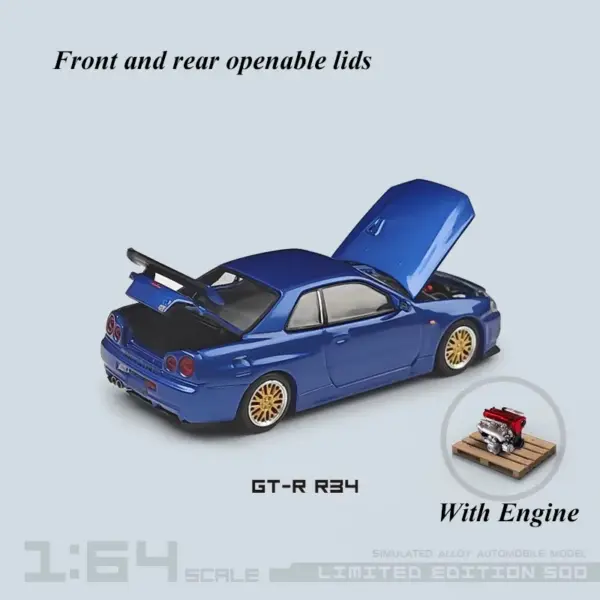 1/64 GTR34 Diecast Alloy Model Car - Image 2