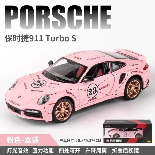 1:24 Porsche 911 Turbo S Diecast Model Car - Image 3