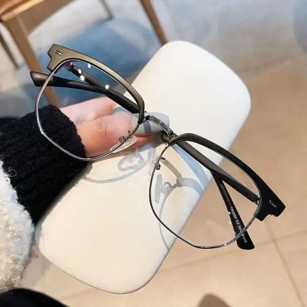 Unisex Square Metal Frame Reading Glasses - Image 8