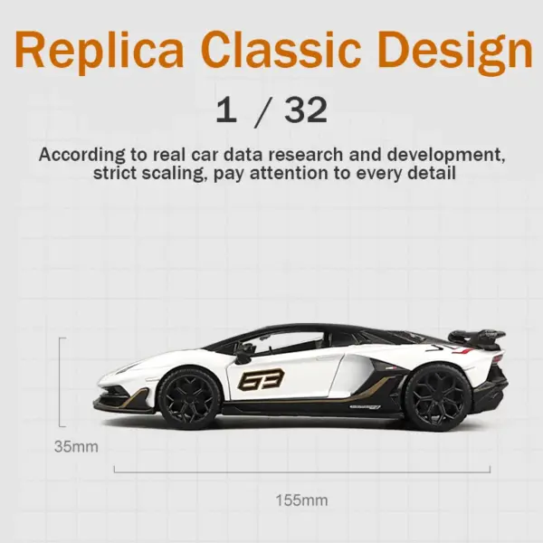 1:32 Diecast Lamborghini Aventador SVJ Model - Image 4