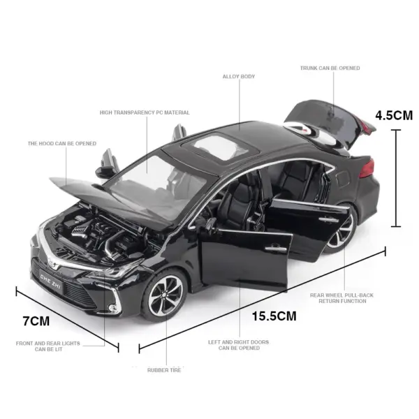 1:32 Toyota Corolla Hybrid Diecast Model Car - Image 2